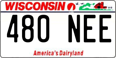 WI license plate 480NEE
