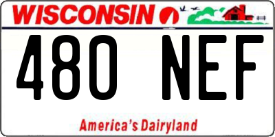 WI license plate 480NEF