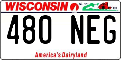 WI license plate 480NEG