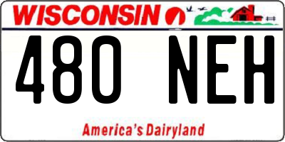 WI license plate 480NEH