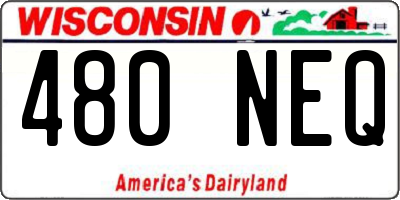 WI license plate 480NEQ