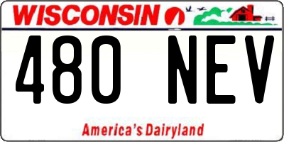 WI license plate 480NEV
