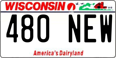 WI license plate 480NEW