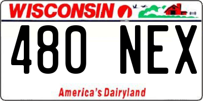 WI license plate 480NEX