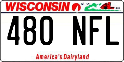 WI license plate 480NFL