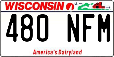 WI license plate 480NFM