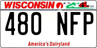 WI license plate 480NFP
