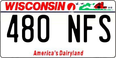 WI license plate 480NFS