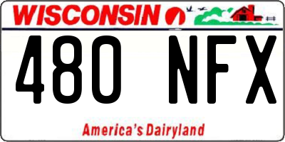 WI license plate 480NFX