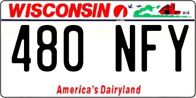 WI license plate 480NFY