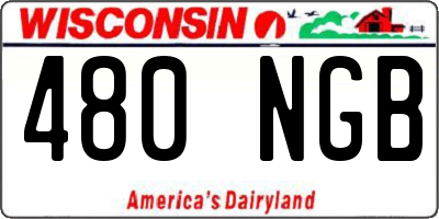 WI license plate 480NGB