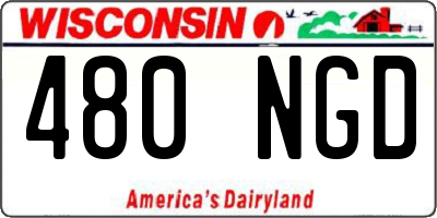 WI license plate 480NGD