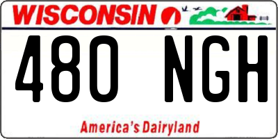 WI license plate 480NGH