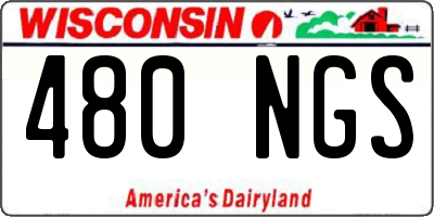 WI license plate 480NGS