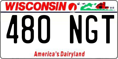 WI license plate 480NGT