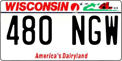 WI license plate 480NGW