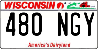 WI license plate 480NGY