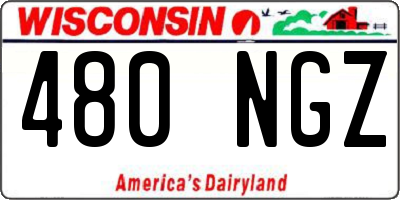 WI license plate 480NGZ