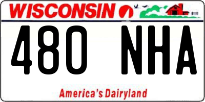 WI license plate 480NHA