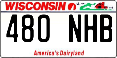 WI license plate 480NHB