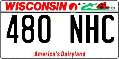 WI license plate 480NHC