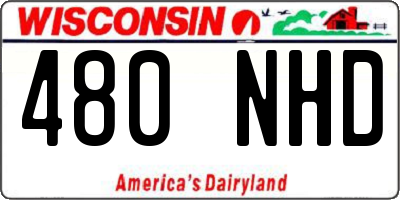 WI license plate 480NHD