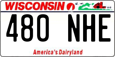 WI license plate 480NHE