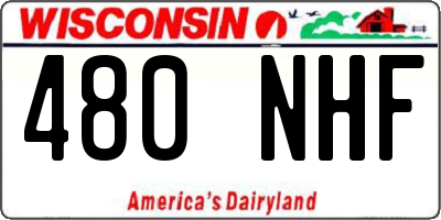 WI license plate 480NHF