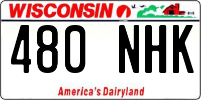 WI license plate 480NHK