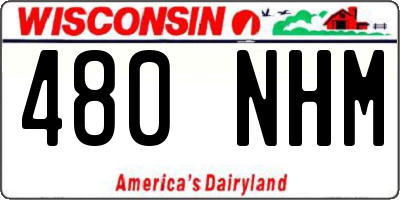 WI license plate 480NHM