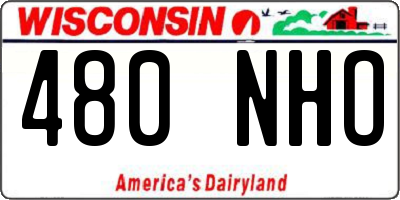 WI license plate 480NHO