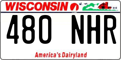 WI license plate 480NHR
