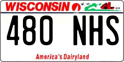 WI license plate 480NHS