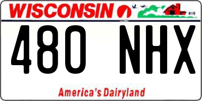 WI license plate 480NHX