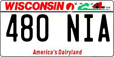 WI license plate 480NIA