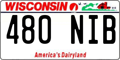 WI license plate 480NIB