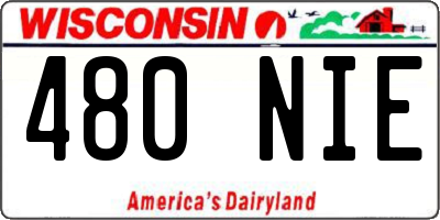 WI license plate 480NIE