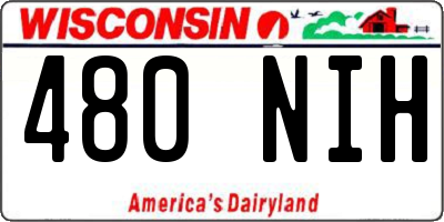 WI license plate 480NIH
