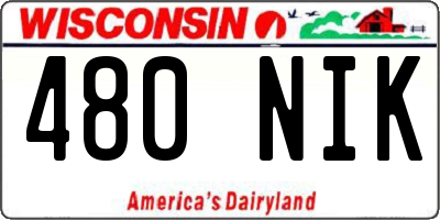 WI license plate 480NIK