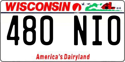 WI license plate 480NIO