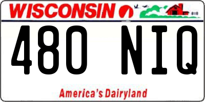 WI license plate 480NIQ