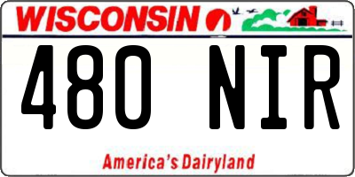 WI license plate 480NIR