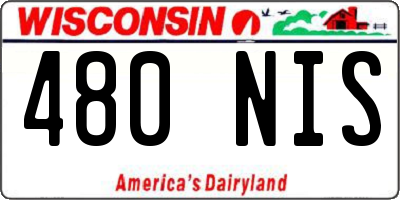 WI license plate 480NIS