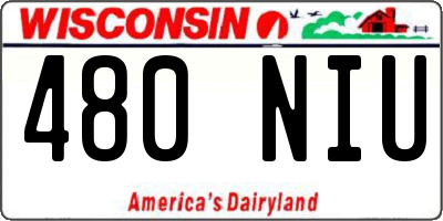 WI license plate 480NIU