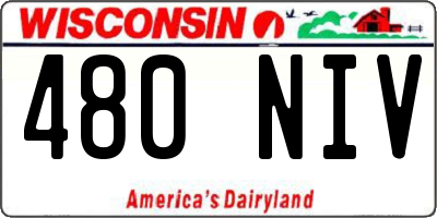 WI license plate 480NIV