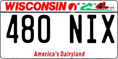WI license plate 480NIX
