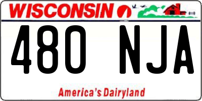WI license plate 480NJA