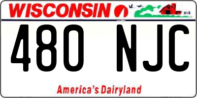 WI license plate 480NJC