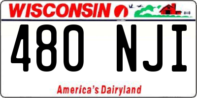 WI license plate 480NJI