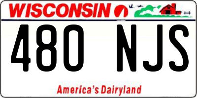 WI license plate 480NJS